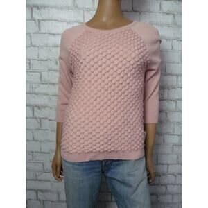 $98 French Connection Blush Pink Petal Layered Audrey Sweater Small NEW